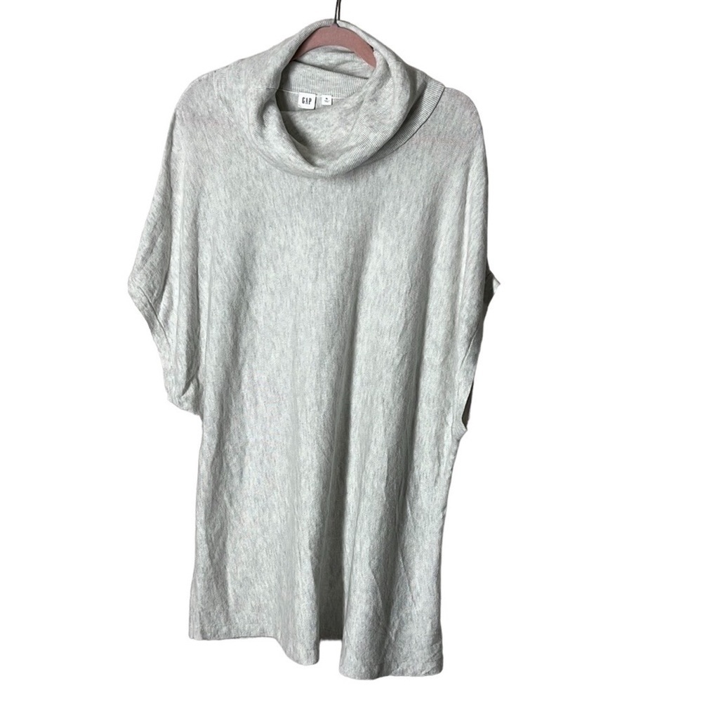 Gap Lightweight Dolman Short Sleeve Turtleneck Light gray Summer Sweater. XL